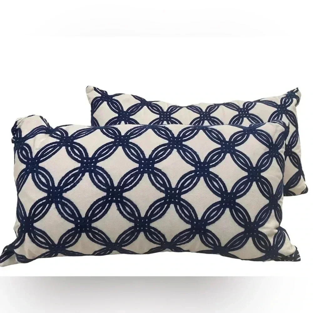 INDIGO HOME Pair of Small Lumber Pillows - Home Decor